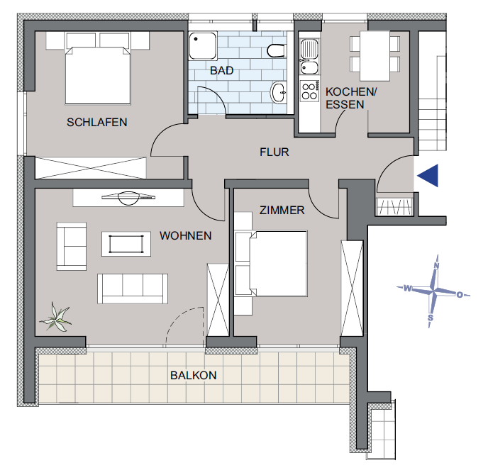 Grundriss Appartement-Wohnung 5 &ndash; 1. Obergeschoss &ndash; 5-Zimmer-Wohnung in Willingen