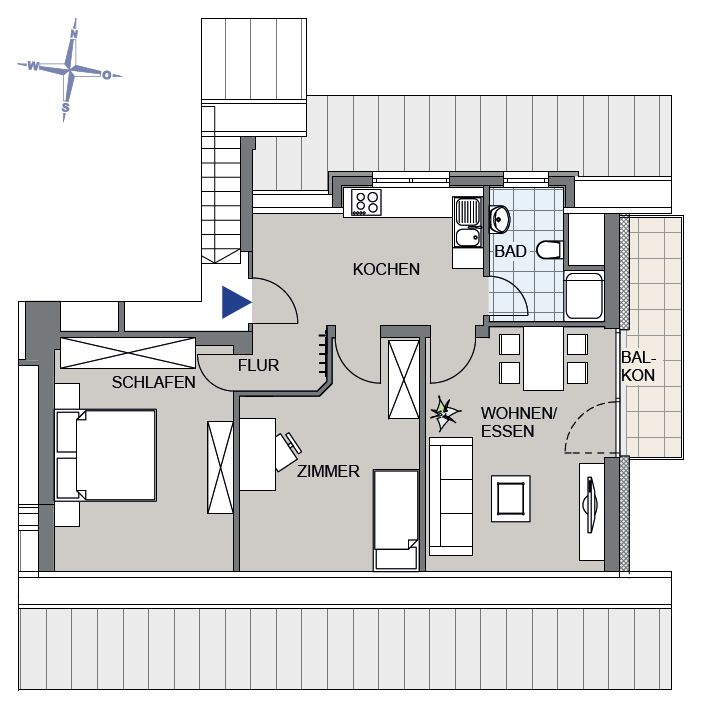 Grundriss Wohnung 6 &ndash; Dachgeschoss &ndash; 5-Zimmer-Wohnung in Willingen