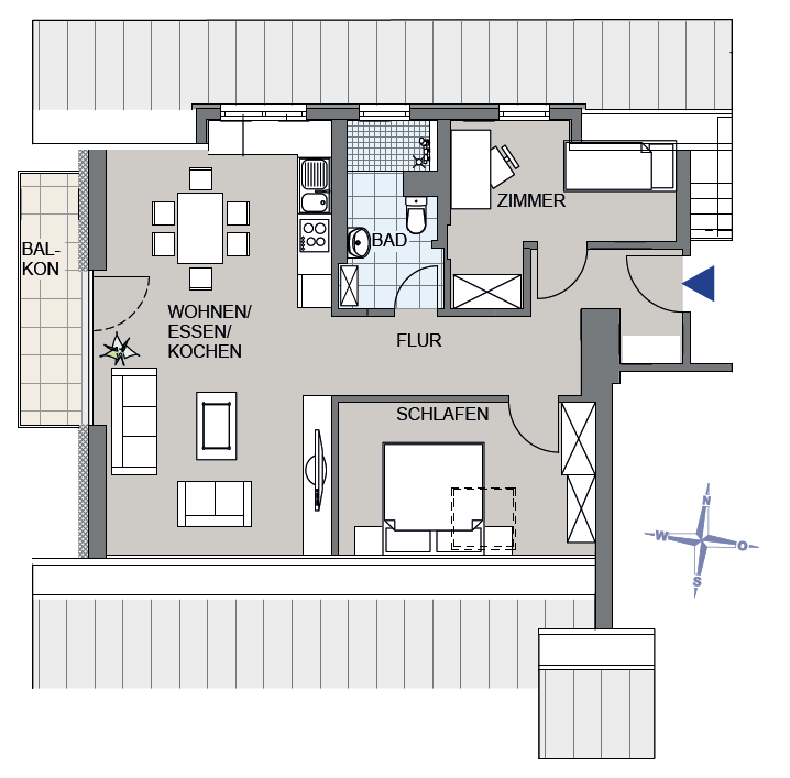 Grundriss Wohnung 7 &ndash; Dachgeschoss &ndash; 4-Zimmer-Wohnung in Willingen
